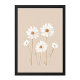 Daisy Flower Wall Art, Botanical Print, Neutral Tone Floral Decor, Minimalist Art Print, Boho Home Decor, Modern Wall Decor, Simple Artwork - Tawshia